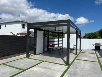 Modern Aluminum Outdoor Pergola with Flat Roof
