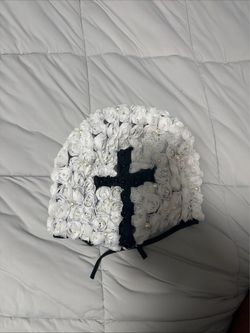 Floral Rose Pearl Cross Headpiece Hat