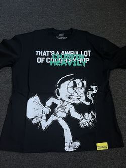 Black And Green awful lot of cough syrup t-shirt size small