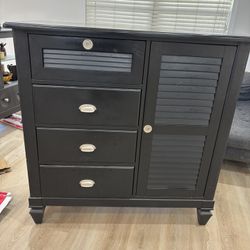 Black Solid Wood Pantry