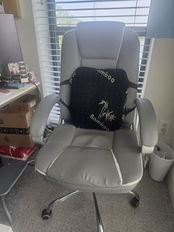 Gray High-Back Rolling Office Chair