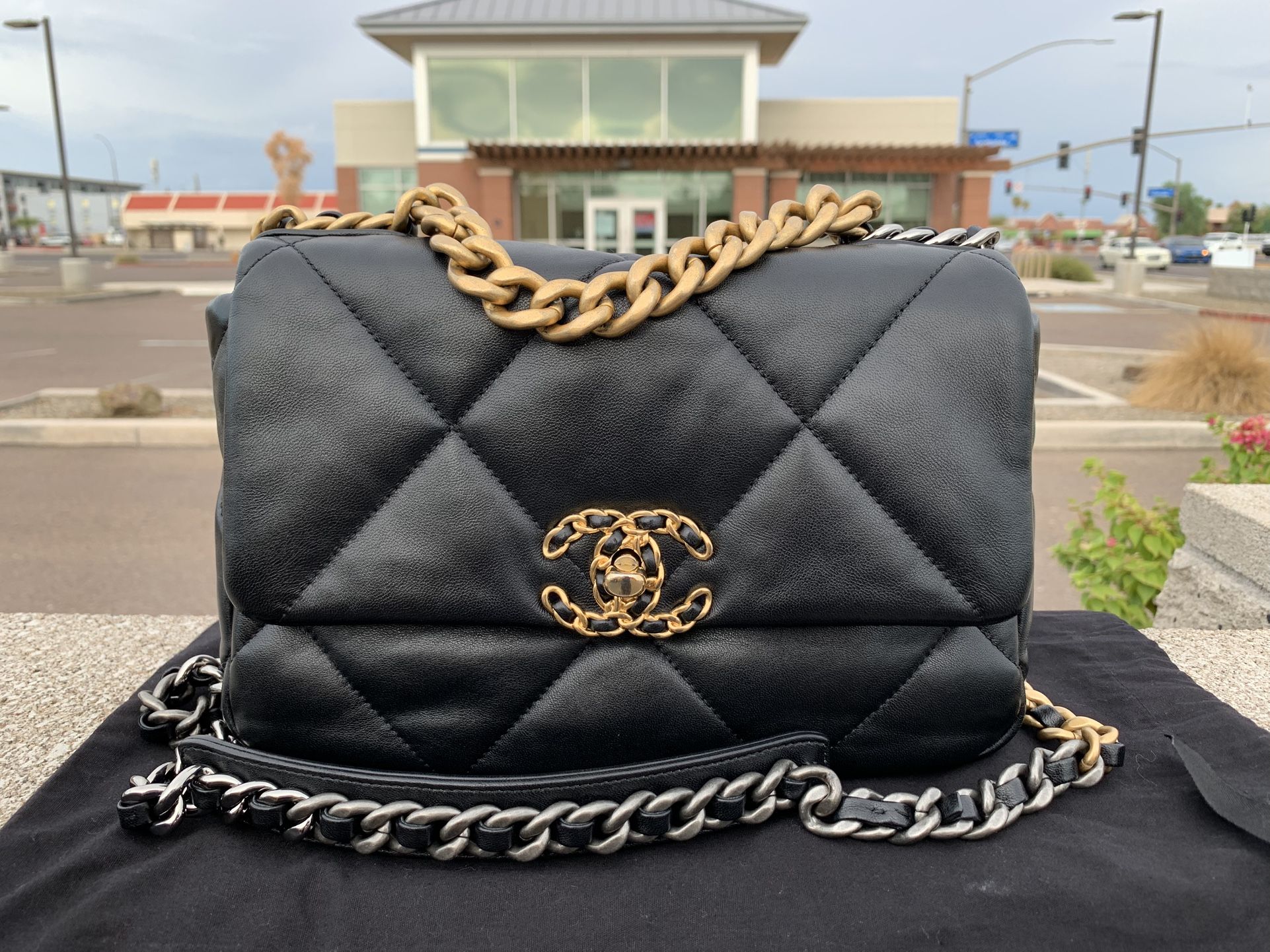 CHANEL 19 Quilted Black Lambskin Flap Bag 