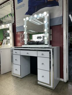 White Glass Vanity 