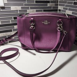 Coach Mini Christie Carryall in crossgrain leather.