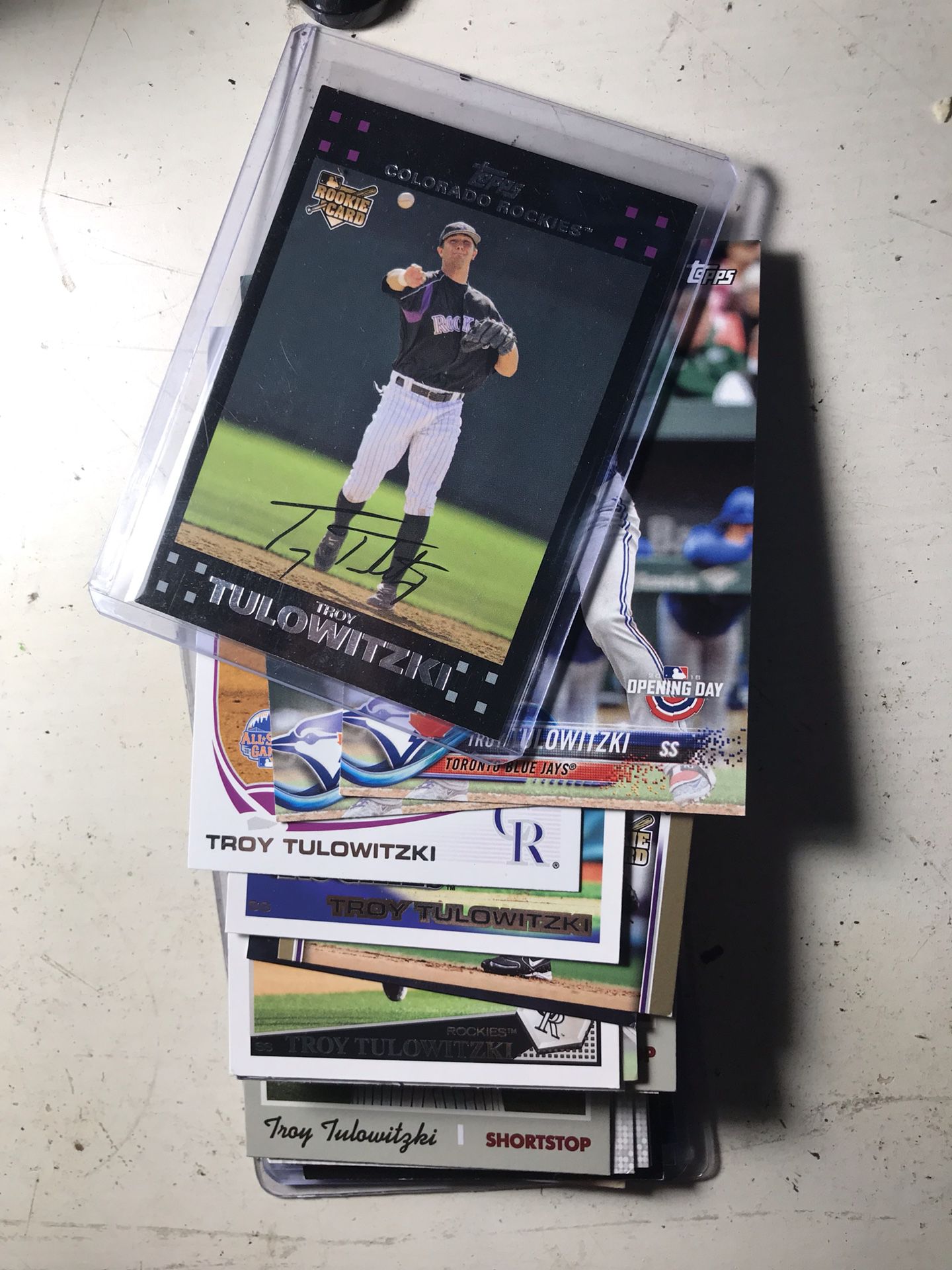 Lot of Troy Tulowitzki baseball trading cards