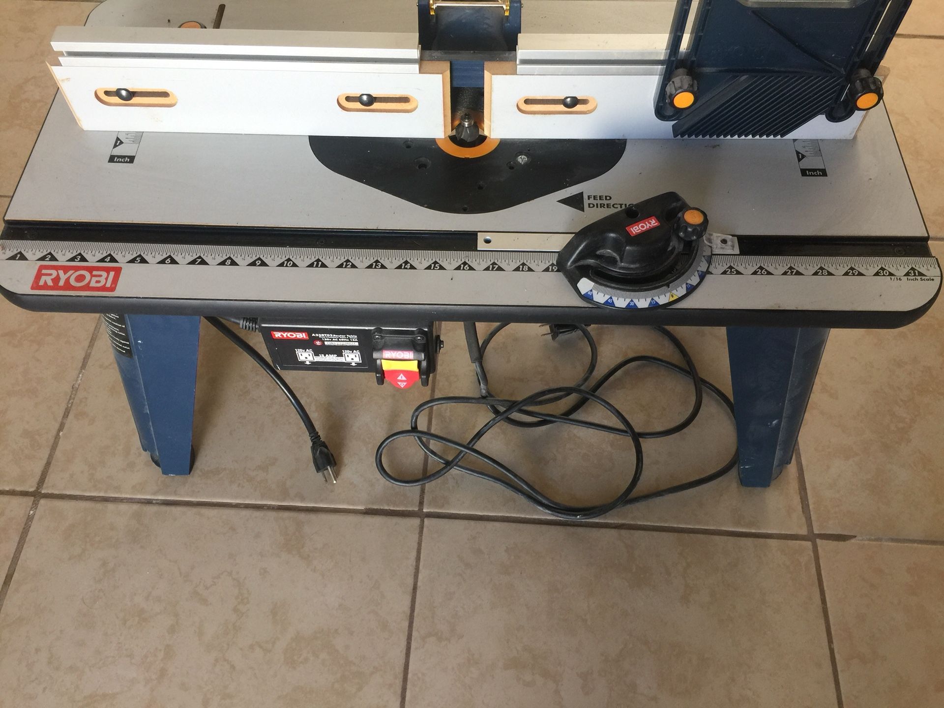 Brand New Ryobi Router R163/R163G, Router Table and Router bits.