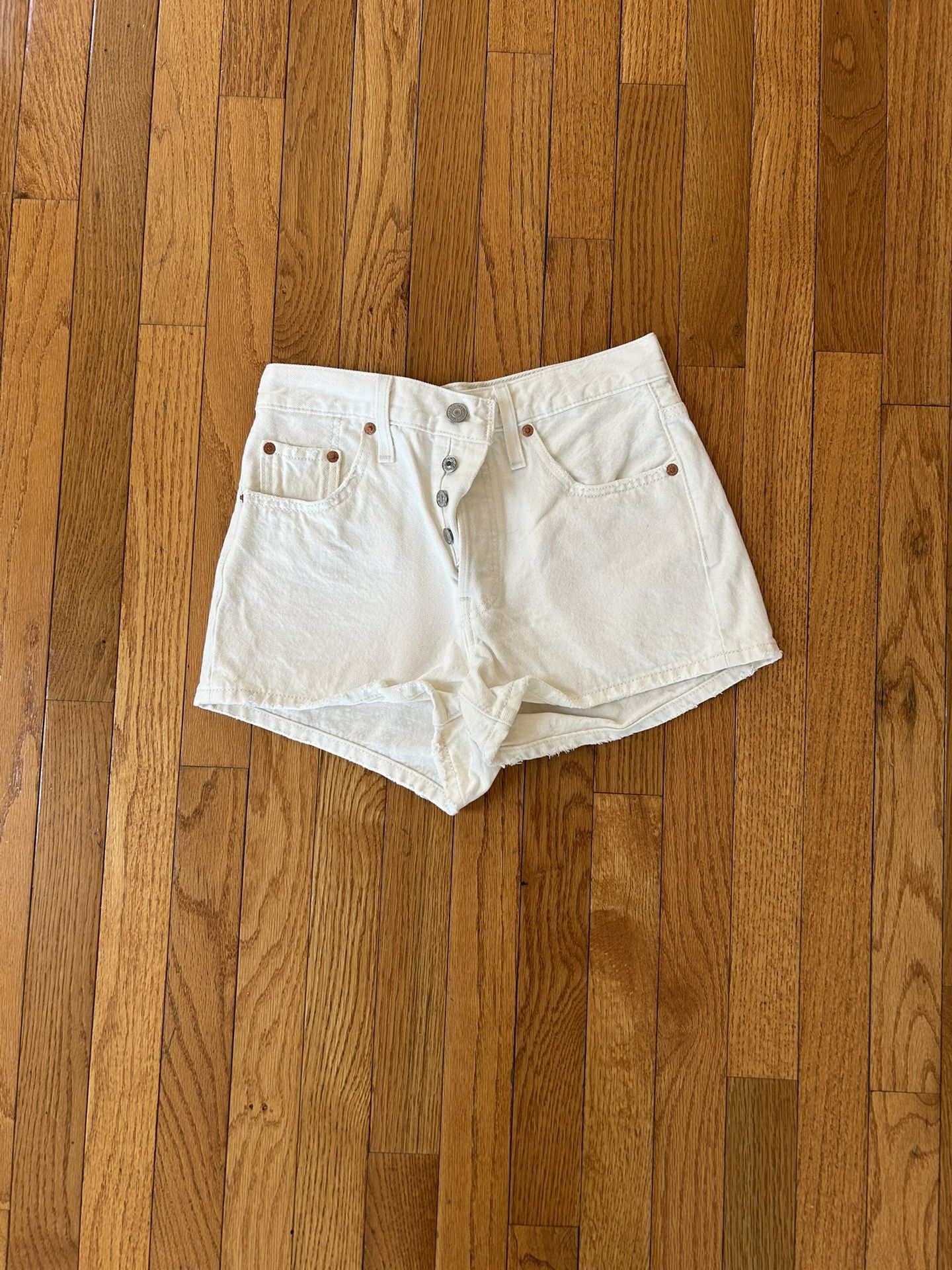 Levi’s 501 White Jean Shorts