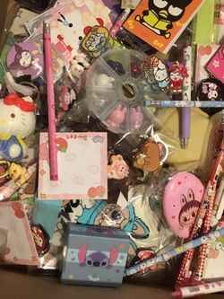 100 pcs mixed Kawaii Stationery and Accessories Bundle Lot