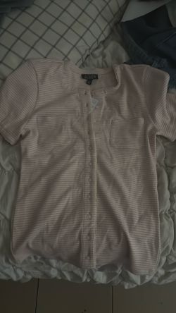 J.Crew women’s ribbed short-sleeve striped polo/button-front top
