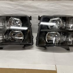 2007 to 2013 Chevrolet Silverado Headlights Luces Micas Calaveras faros Focos Luz Light Black