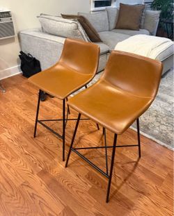 POLY & BARK Paxton 24” Counter Stool in Tan, Set of 2