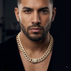 Iced Out Gold Cuban Link Chain Necklace