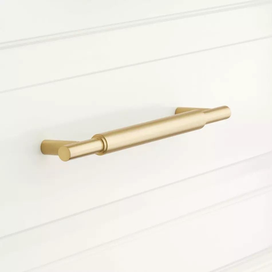 SIGNATURE HARDWARE 3-3/4" Colmar Solid Brass Cabinet Pull - Satin Brass