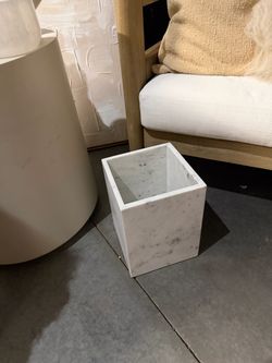 Crate and Barrel Marble trashcan