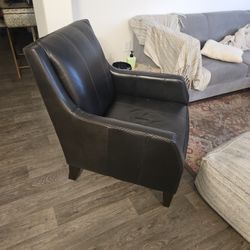 Living Spaces Black Leather Chair