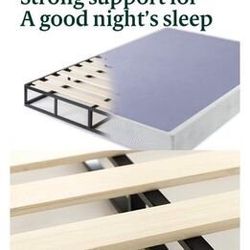NEW ZINUS TWIN Metal Box Spring with Wood Slats  9 Inch Mattress Foundation Sturdy Steel Structure