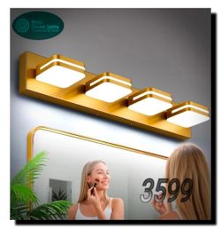 TORONDO 360° Rotate LED Bathroom Vanity Light Fixtures, 1600LM Acrylic Gold...