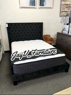 NEW QUEEN BED FRAME WITH MATTRESS