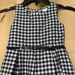 Navy Blue Gingham Dress