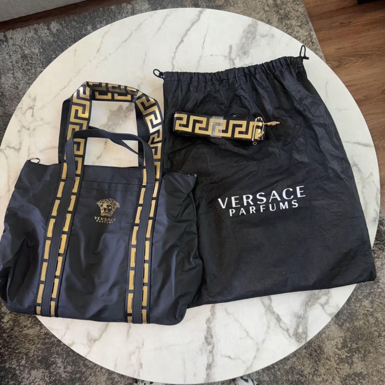 Versace Black Gold Tote Bag