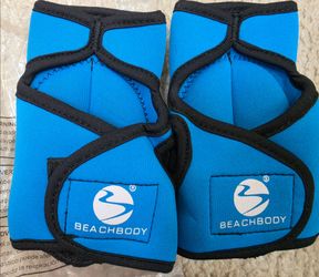 Beachbody Weighted Fitness Gloves Pair – Blue Neoprene Resistance Training Gloves – New