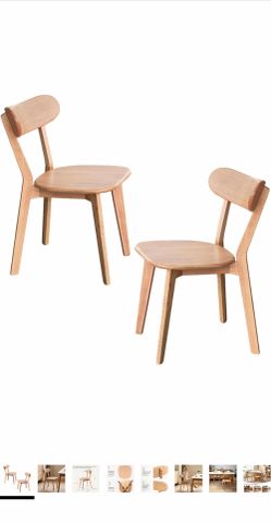Wood Curved Back Dining Chairs (2)