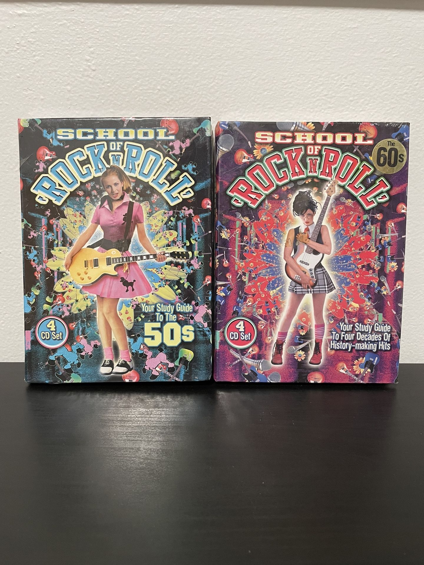 School Of Rock N Roll 50s & 60s Various Artists 4-CD Sets NEW SEALED Bundle RARE