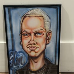 Eminem Caricature Painting In Frame