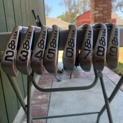 Honeycomb USA Golf Iron Set 2-9 Tour Wrap Grips RH Steel Regular Flex