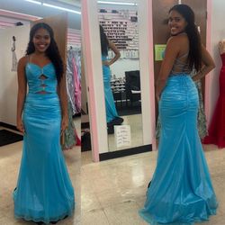 New With Tags Sparkle Cut Out & Corset Bodice Long Formal Dress & Prom Dress $220