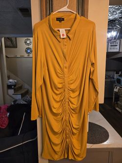 Mustard Yellow 3x Stretch Mini Dress
