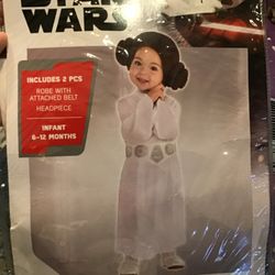 Star Wars Princess Leia Infant Costume Size 6-12 Months -NEW