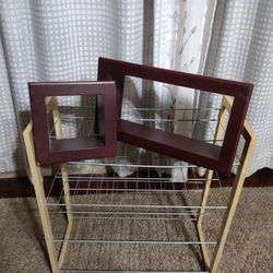 two Brown Shelves