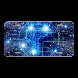 License Plare Novelty Car Front Artificial Intelligence Brain Think