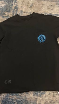 Blue and black chrome heart shirt