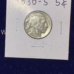 1930 – S5 cent buffalo nickel