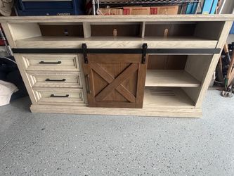 Farmhouse TV Stand with Barn Door