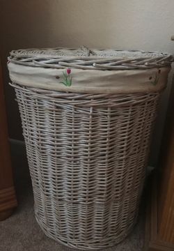 Wicker hamper/pool towel storage