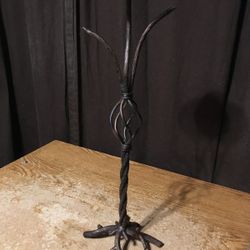 Rustic Metal Bronze And Black Branch Candlestick 18 In