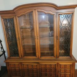 Solid Oak China Cabinet 