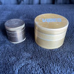 Gold Aluminium 2 Piece Herb Grinder by Vibes x Sharpstone  Both For 25 Bucks