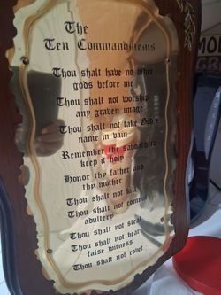 The Ten Commandments Wooden Wall Display