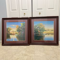 2 Beautiful 33 by 33 inch wall art. (MUST SELL TODAY)