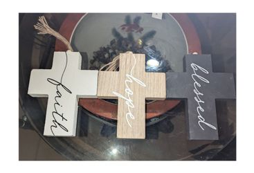 Faith - Hope - Blessed  Wooden Crosses