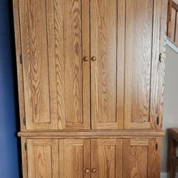 Armoire Computer Desk built by the Amish Deluxe 2 Piece with Chair (Furniture Only)