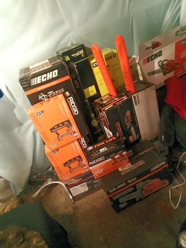 Rigid Brushless Subcompact Drill Sets And Finish Nailers Along With Echo Chainsaws Gas And Battery
