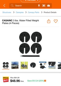 New 3 lbs. Water Filled Weight Plates (4-Pieces) (Nuevo).
