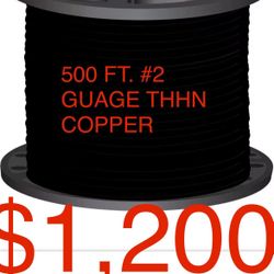 #2 AWG STRANDED COPPER 500ft.
