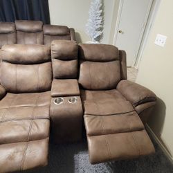 Reclining Couches with Fireplace