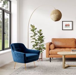 Oliver Space - Olivia Chair, Navy Velvet Accent